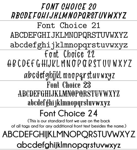 Silicone dog tag font styles and typography layout preview 5